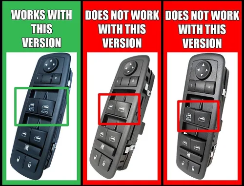 Vista 6 de SWITCHDOCTOR Interruptor maestro de ventana para Dodge Ram 1500 2500 2013-2015 (Luces verdes, Cabina cuádruple, Cabina crew) Dodge Ram 2009 2010