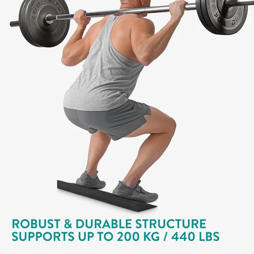 Vista 6 de Navaris Bloque de cuña para sentadillas, estirador largo para pies y pantorrillas, bloque de yoga duradero también para gimnasia, tabla inclinada