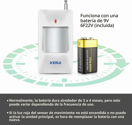 Vista 6 de Alarma WiFi Sistema de seguridad para el hogar, sistema de alarma de 120 dB con sensor de movimiento y control remoto, sistema de seguridad