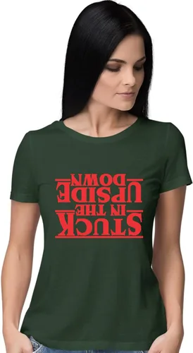 Vista 11 de Go All Out Camiseta para mujer Stuck in The Upside Down