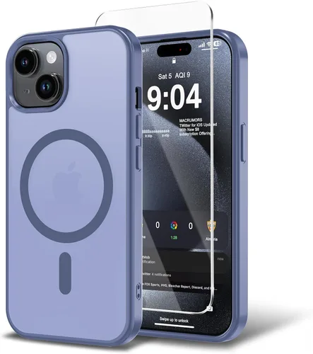 Vista 161 de Funda para iPhone 11 con protector de pantalla, compatible con MagSafe, ultra delgada, translúcida, mate, a prueba de golpes, color negro