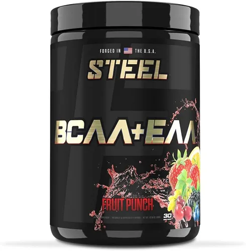 Vista 5 de Steel Supplements Polvo BCAA EAA de alto rendimiento Promueve el crecimiento muscular magro y la resistencia al entrenamiento Proporción 2:1:1
