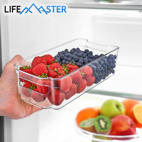 Vista 8 de Lifemaster Organizadores de despensa y contenedores de almacenamiento – Contenedores transparentes apilables para cocina y congelador, organizador