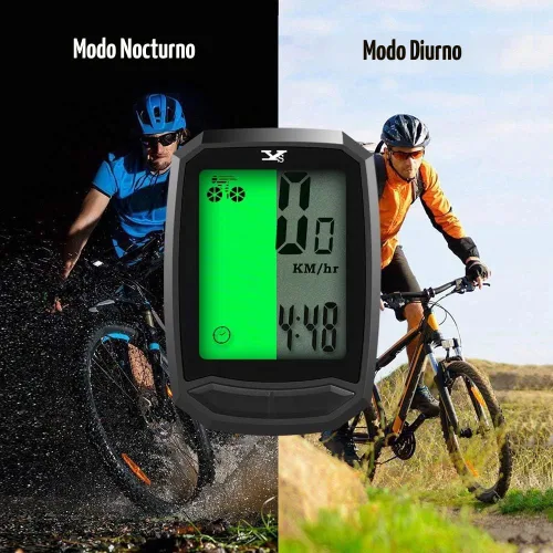 Vista 4 de Velocímetro de bicicleta impermeable e inalámbrico para bicicleta de pista, computadora para bicicleta, odómetro con pantalla LCD y múltiples