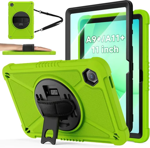 Vista 10 de ZtotopCases Funda resistente a prueba de golpes con protector de pantalla para Samsung Galaxy Tab A11+ Plus/A9+ de 11 pulgadas 2025/2023, color negro