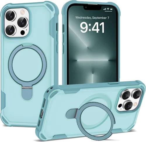 Vista 63 de Funda compatible con iPhone 12 y 12 Pro de 6.1 pulgadas con soporte de anillo magnético [protección militar contra caídas] [compatible con MagSafe]