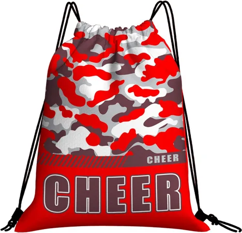 Vista 13 de Mochila con cordón impermeable para gimnasio, bolsas con cordón, bolsa de cuerda deportiva, mochila de camuflaje, Bolsas con cordón Cheer - Bolsas