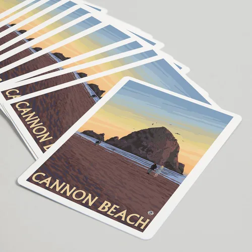 Vista 5 de Lantern Press Cannon Beach, Oregon, Haystack Rock (52 cartas de juego, baraja de cartas de tamaño póquer con comodines)