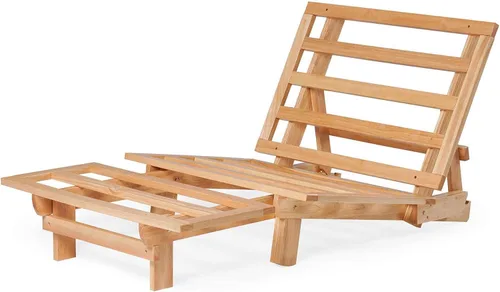 Vista 11 de Nirvana Futons Tumbona de futón doble con colchón de microfibra de madera maciza natural Fudge de microfibra