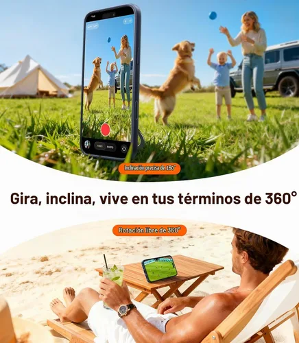 Vista 4 de TORRAS Funda con soporte magnético mejorado de 360 grados para iPhone 17 PRO con botón de control de cámara, compatible con MagSafe, protección