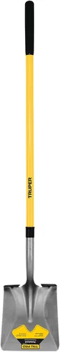 Vista 4 de Truper 31197 Tru Tough - Pala corta de punta cuadrada con mango en D de 19 pulgadas, madera de 19 pulgadas