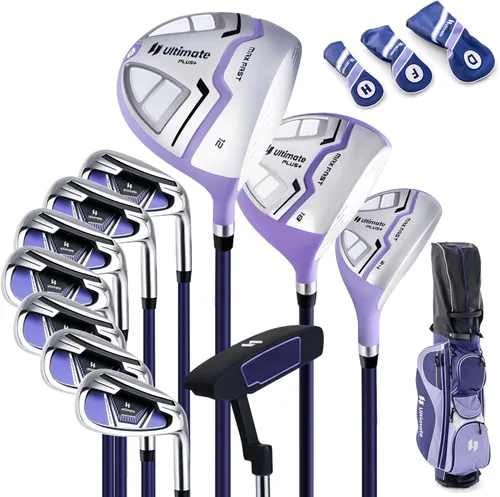 Vista 11 de Tangkula Juego completo de palos de golf para mujer, 9/10/12 piezas, juego de palos de golf con conductor de 460 cc, madera de calle e híbrido