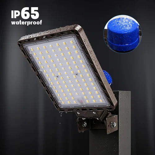 Vista 5 de Juyace Luz LED de estacionamiento de 240 W con fotocélula 36000LM 5000K, luz de inundación de seguridad IP65 del atardecer al amanecer al aire libre