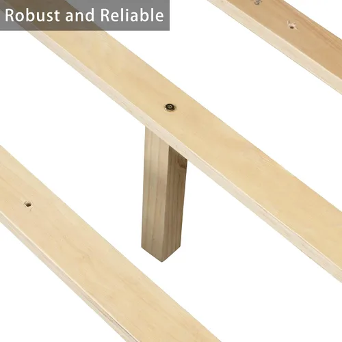 Vista 5 de Cama de plataforma de madera de tamaño individual con 2 cajones, marco de cama de plataforma moderna con cajón de almacenamiento, muebles