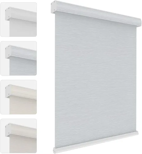 Vista 13 de Changshade Persianas enrollables opacas personalizadas, persianas enrollables con cenefa, oscurecimiento de la habitación, sin cables, con Blanco