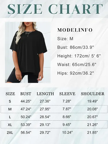 Vista 6 de Camisetas de gran tamaño para mujer, de manga corta, ajuste holgado, para verano, casual, básicas