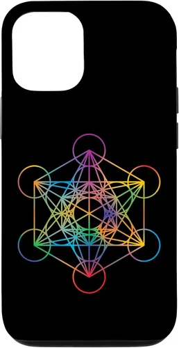 Vista 28 de iPhone 16 Geometría Sagrada Metatrón Cubo Chakra con Funda Geométrica