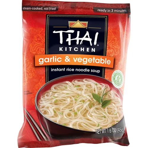Vista 15 de Thai Kitchen Sopa instantánea de fideos de arroz con ajo y verduras sin gluten, 1.6 oz
