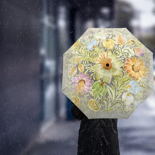 Vista 3 de DHDM Parasol Umbrella Fully-automatic Eight Strands Foldable Rain Umbrella for Women Kids