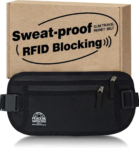 Vista 14 de Money Belt for Travel, Passport Holder, RFID Blocking, Sweat-Proof, Gray Ash Gray