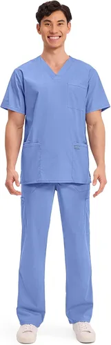 Vista 66 de Cherokee WW Professionals WW695 - Camisa de uniforme sanitario para hombre, con cuello en V