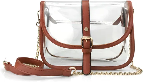 Vista 9 de Bolso cruzado transparente para mujer, bolso de hombro con cadena