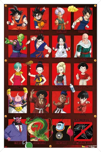 Vista 9 de Trends International Dragon Ball Z - Póster de pared de aniversario, 22.375 x 34 pulgadas, versión premium sin marco