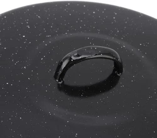 Vista 3 de Sartén para asar con acabado moteado negro, antiadherente, para el hogar, sartén asada con tapa para batatas asadas, castañas, material esmaltado