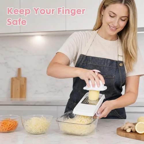 Vista 3 de Kichvoe Pink Mandoline Slicer Guard Mandolin Hand Guard Safety Protector
