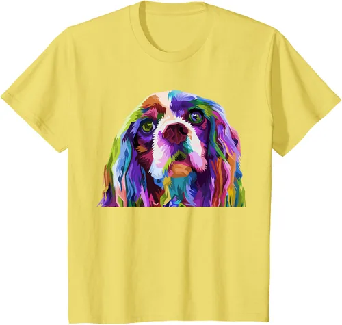Vista 33 de Camiseta con diseño de Cocker Spaniel de arte pop para dueños de perros, Negro, S