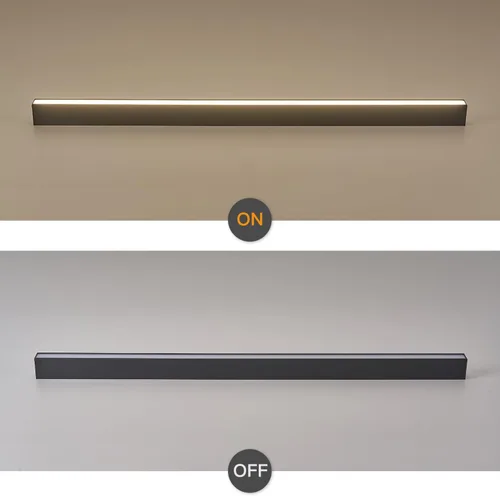 Vista 8 de Lámpara LED de techo negra, moderna y simple, instalación de superficie de techo de tira larga, adecuada para sala de estar, dormitorio, pasillo