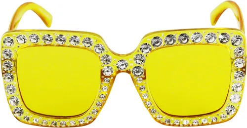 Vista 3 de Gafas de sol FLAWLESS con marco cuadrado de gran tamaño con diseño de diamantes de imitación para mujer, Multicolor