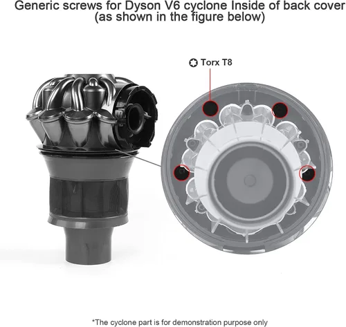 Vista 2 de Tornillos internos de repuesto para Dyson V6 DC58 DC59 DC62 DC72 DC74 Aspiradora Cyclone T8 Tornillos Piezas de repuesto