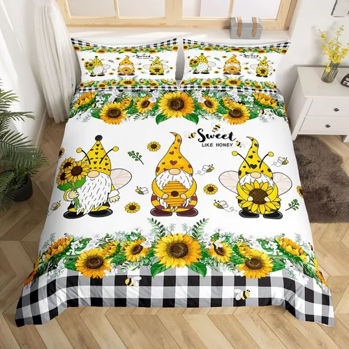 Vista 10 de Manfei Juego de funda de edredón de granja tamaño individual, funda de edredón con 1 funda de almohada, juego de ropa de cama vintage de madera