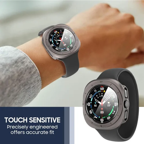 Vista 6 de Suoman 5+5 Pack para Samsung Galaxy Watch 7/8 Ultra 47mm (2024/2025) Estuche, Protector de pantalla de vidrio templado 9H + Funda protectora de PC