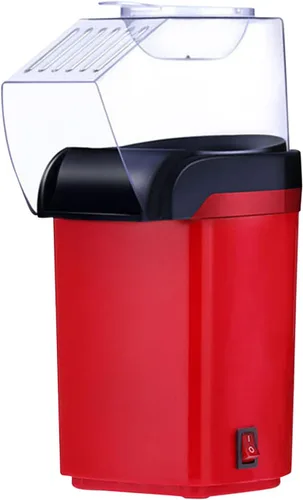 Vista 4 de Máquina eléctrica para hacer palomitas de maíz con cuchara medidora, palomitas de maíz rápidas, sin aceite, bueno para ver películas, fiestas, Rojo