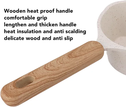 Vista 4 de Sartén antiadherente con boquilla para verter, olla de leche pequeña, fácil de usar, fondo plano blanco, multimini, juego multiusos para la cocina