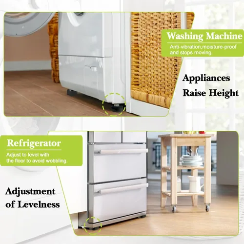 Vista 6 de Paquete de 12 elevadores de muebles de 1, 2 o 3 pulgadas, elevadores de cama ajustables resistentes para mesa, escritorio, sofá, silla, gabinete