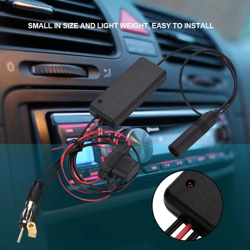Vista 6 de V BESTLIFE Auto Car 12V Antena Estéreo Radio AM FM Amplificador de señal Booster Fortalecer AMP, Anti interferencia, Mejorar la señal de adio