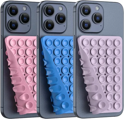 Vista 14 de Soporte de teléfono con succión de silicona de doble cara, accesorio de silicona para iPhone y Android, soporte para teléfono de ducha con espejo