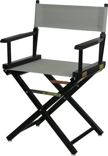 Vista 53 de Casual Home - Silla de director de 18 in, marco negro, lona negra, altura clásica Marco negro - Madera maciza