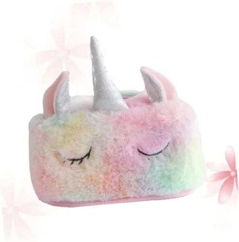 Vista 9 de MAGICLULU Caja de pañuelos de unicornio Titular de papel Dispensador de servilleta de felpa Decoración de restaurante para el hotel