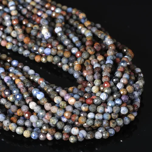 Vista 66 de 180 piezas 2mm Cuentas de piedras preciosas de turquesa africana natural facetada redonda suelta para hacer joyas