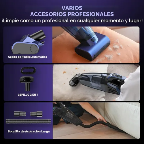 Vista 6 de Aspirador de mano de pelo para mascotas sin cable: 20000PA Aspiradora