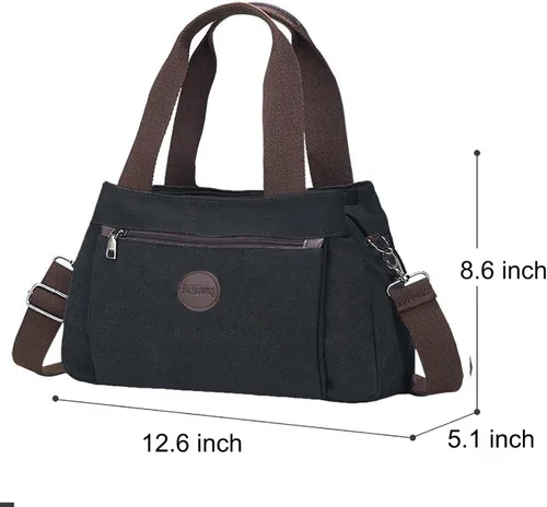 Vista 7 de Lytosmoo Women Canvas Hobo Crossbody Shoulder Tote Bag Vintage Multi-pocket Handbags Casual Purse Messenger Work Bags