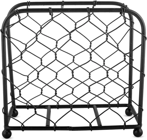 Vista 2 de GoCraft Servilletero de alambre de pollo – Acabado negro rústico de granja, duradero y elegante servilletero para cocina, mesa de comedor, encimera