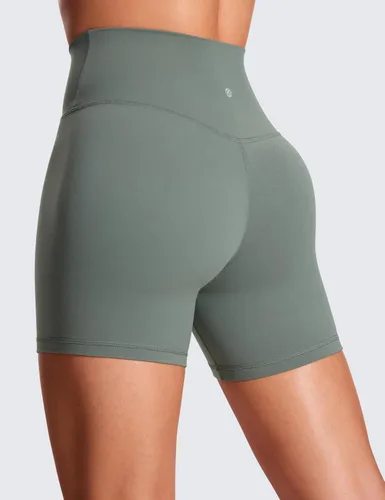 Vista 2 de CRZ YOGA Butterluxe - Pantalones cortos cruzados de 5 pulgadas para mujer, cintura alta, para entrenamiento, yoga, suave