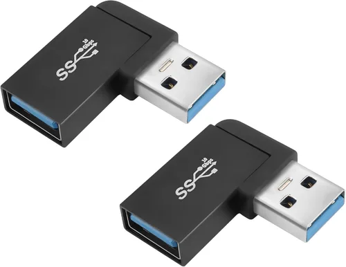 Vista 9 de QIANRENON Convertidor de adaptador USB 3.1 en forma de U de 10 Gbps 180 grados USB A macho a hembra, compatible con transferencia de datos OTG 3A