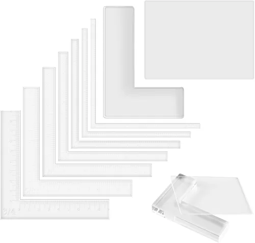 Vista 12 de 7 guías de alineación de manualidades de papel con estuche de almacenamiento, capas de precisión y espaciadores de estera, 1/16 a 1/2 pulgadas 7