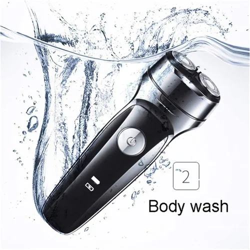 Vista 3 de Afeitadoras eléctricas para hombres, maquinilla de afeitar eléctrica para hombre, seco y húmedo, impermeable, rasuradora facial rotativa, afeitadora